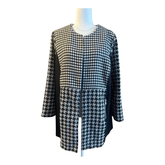 Chico’s Patched Houndstooth Statement Jacket Size 3P (16/18P) KD1 - Picture 2 of 8